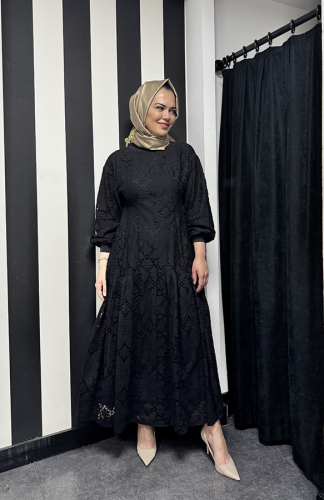 Beys Design Dantel Elbise SİYAH - 2