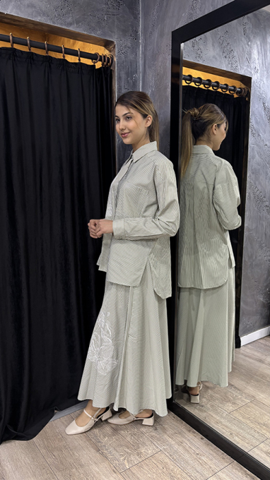 Bey's Design Nakışlı Gömlek YEŞİL - 4
