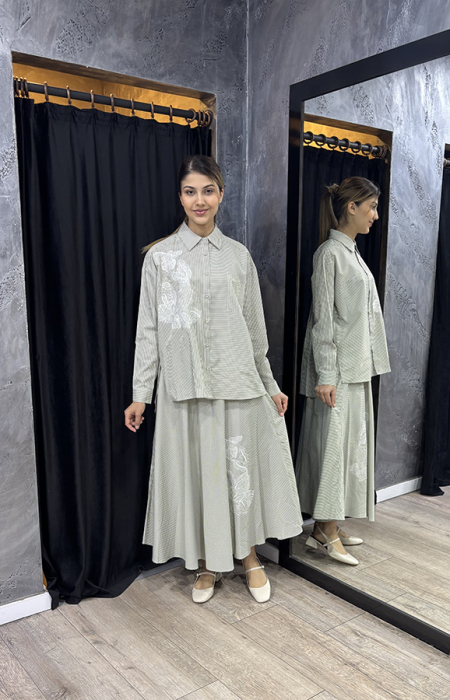 Bey's Design Nakışlı Gömlek YEŞİL - 6