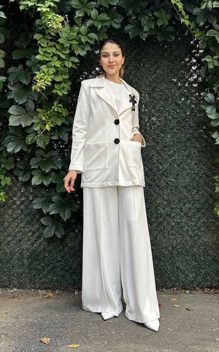 Beys Design Örme Blazer Takım EKRU - 3