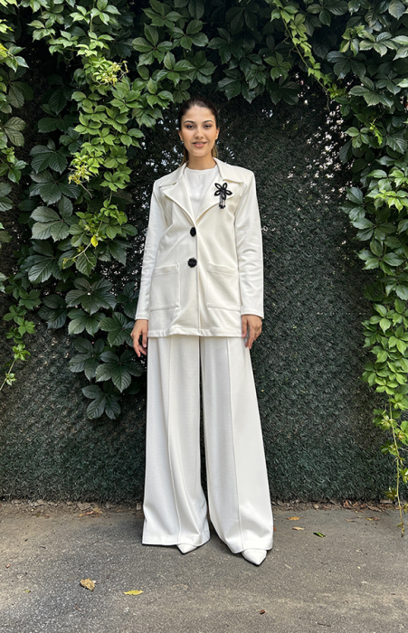 Beys Design Örme Blazer Takım EKRU - 1