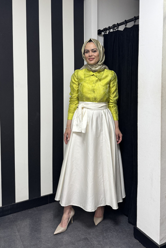 Bey's Design Poplin 2Renk Elbise YEŞİL 