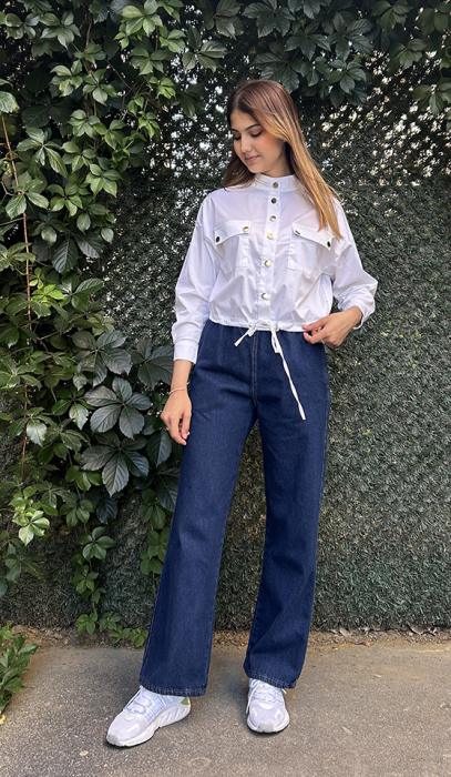 Ceremony Çıtçıtlı Kısa Poplin Ceket EKRU - 2