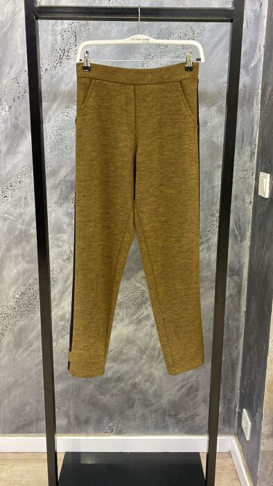Ceremony Paçası Zımba Detay Kartopu Beli Lastikli Pantolon CAMEL - 1