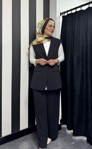 Cloche Colin Yelekli Takım SİYAH - 3