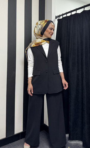 Cloche Colin Yelekli Takım SİYAH - 4