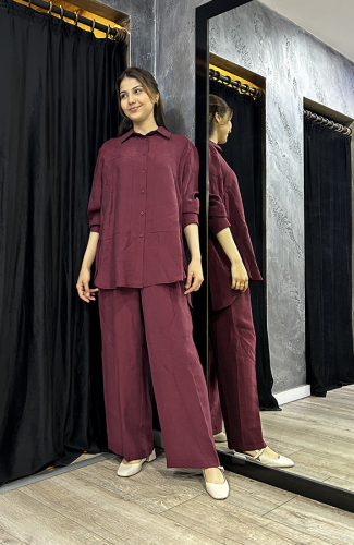 Cloche Hera Düğme Detaylı Gömlek BORDO 