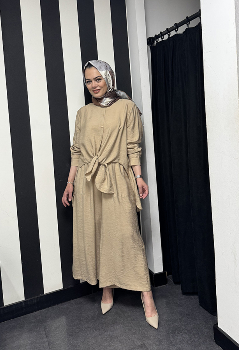 Cloche Nancy Gömlekli Takım BEJ - 1