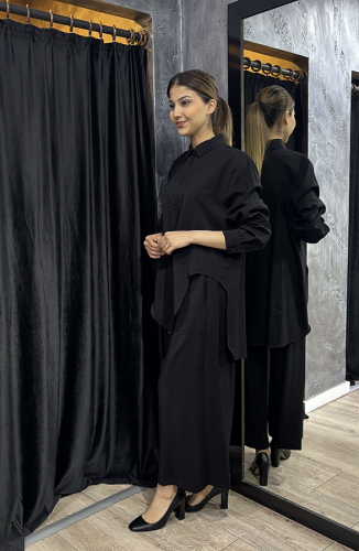 Cloche Nancy Gömlekli Takım SİYAH - 1