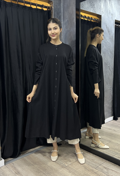 Cloche Navis Uzun Tunik SİYAH - 1