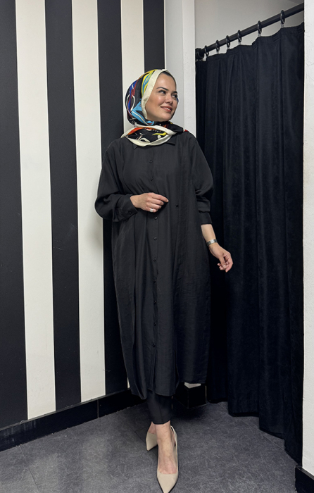 Cloche Osi İlik Detaylı Gömlek SİYAH - 3