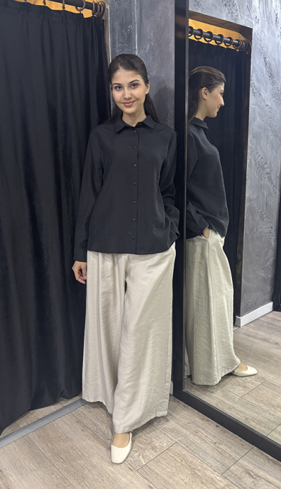 Cloche Osi Kısa Gömlek SİYAH - 2