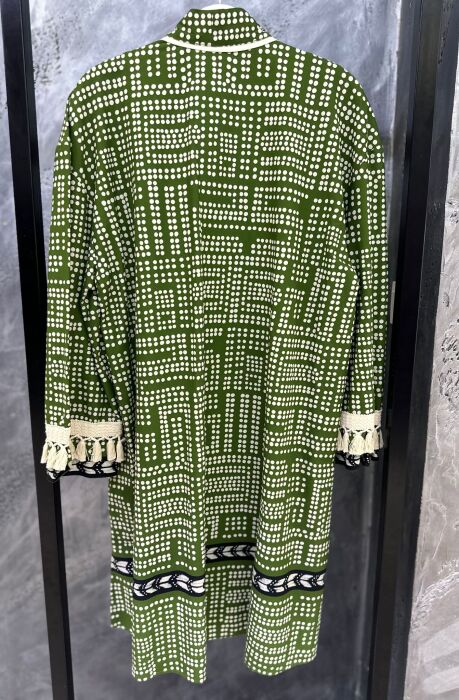 Cloche Pıuantiye Desenli Kimono YEŞİL - 2