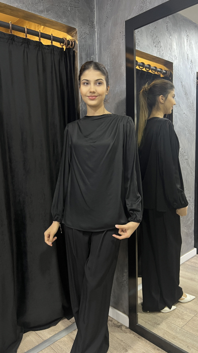 Hukka Vatkalı Tunik SİYAH - 4