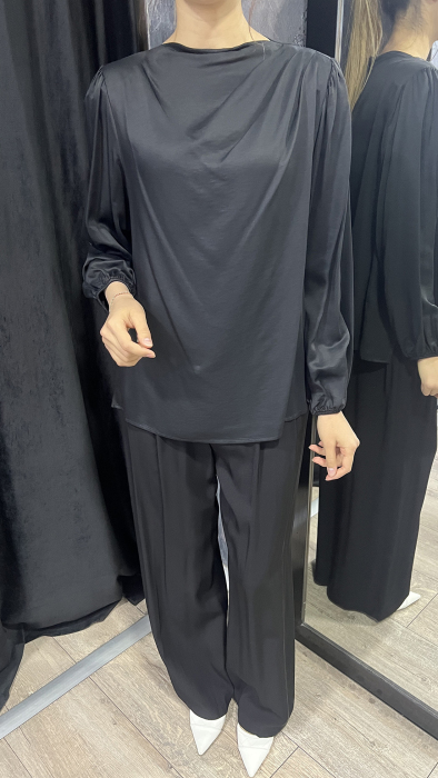 Hukka Vatkalı Tunik SİYAH - 2