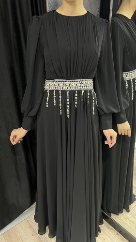 Jamila Sarah Hüsna Elbise SİYAH - 3