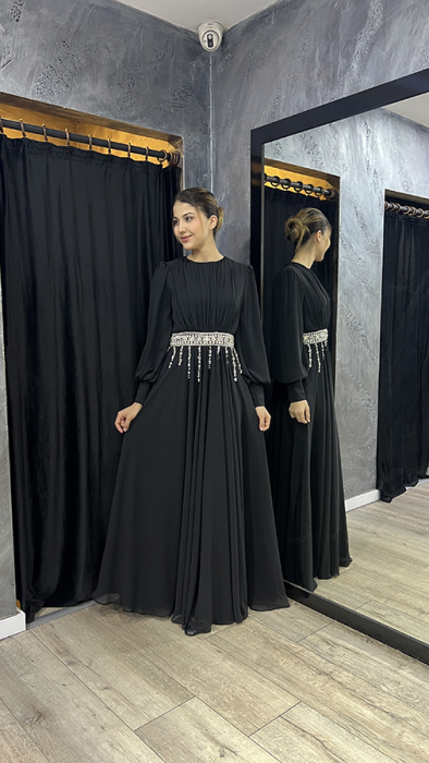 Jamila Sarah Hüsna Elbise SİYAH - 5