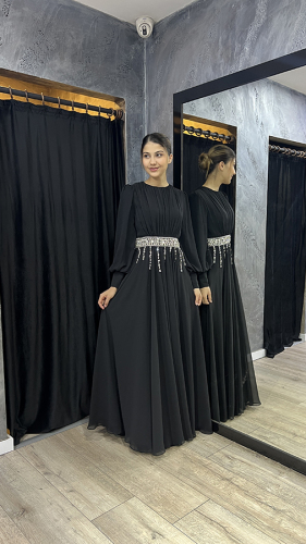 Jamila Sarah Hüsna Elbise SİYAH - 8