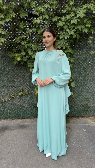 Jamila Sarah Leylak Elbise Aqua - 4