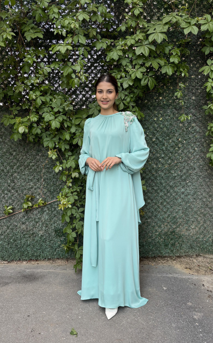 Jamila Sarah Leylak Elbise Aqua - 7