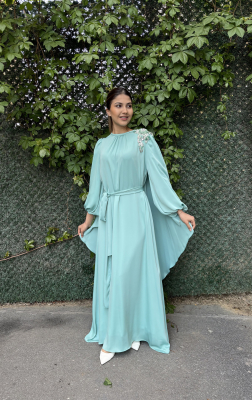Jamila Sarah Leylak Elbise Aqua 