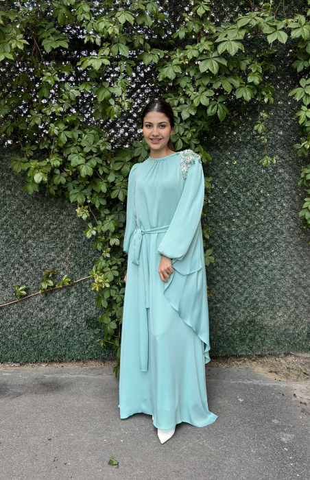 Jamila Sarah Leylak Elbise Aqua - 3