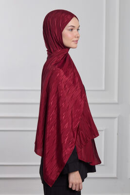 MaQ Aura Silky Jakarlı Şal BORDO - 2