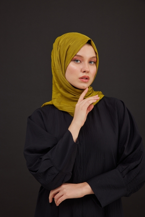 MaQ Aura Silky Jakarlı Şal YAĞ YEŞİLİ - 1