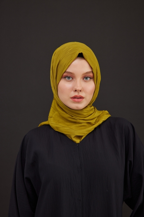 MaQ Aura Silky Jakarlı Şal YAĞ YEŞİLİ - 2