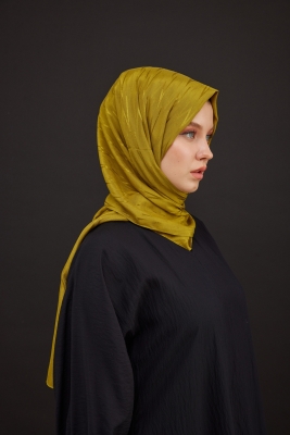 MaQ Aura Silky Jakarlı Şal YAĞ YEŞİLİ - 3