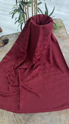 MaQ Soft Kristal Jakarlı Şal BORDO 