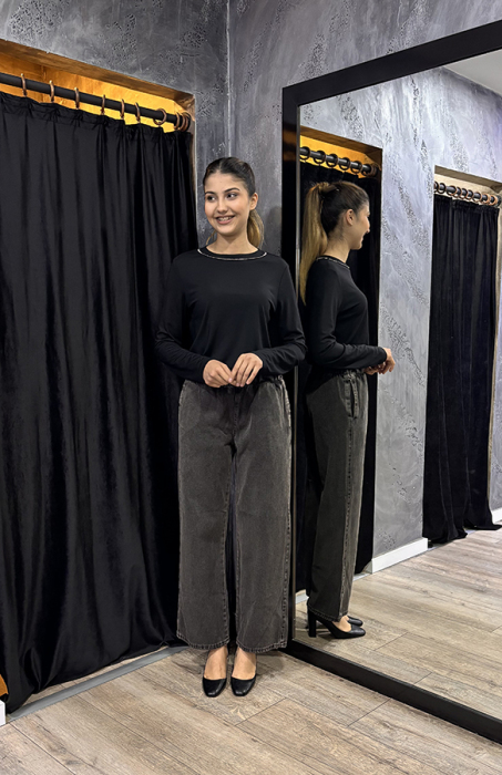MerWish Palazzo Pantolon SİYAH - 5
