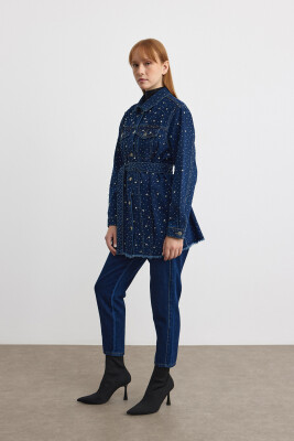 MerWish Sparkle Denim Ceket - 3