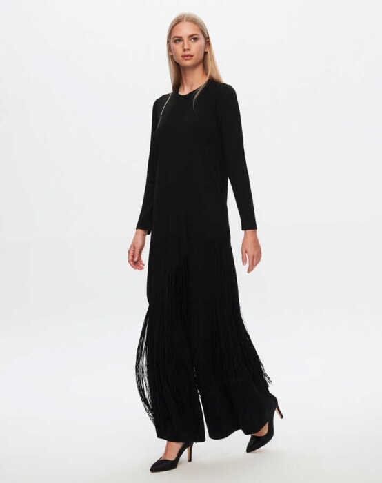 Miss Dalida Asimetrik Püsküllü Tunik BLACK - 1