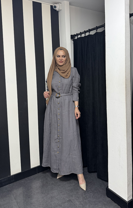 Miss Dalida Beli Kemerli Ceket ANTRASİT - 2