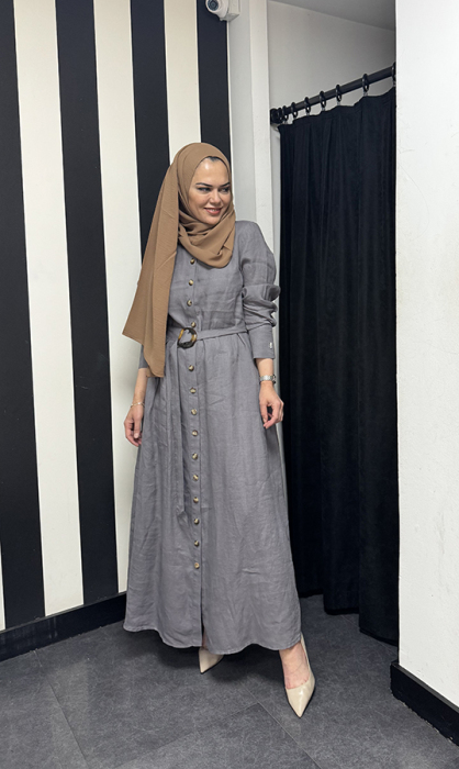 Miss Dalida Beli Kemerli Ceket ANTRASİT - 1