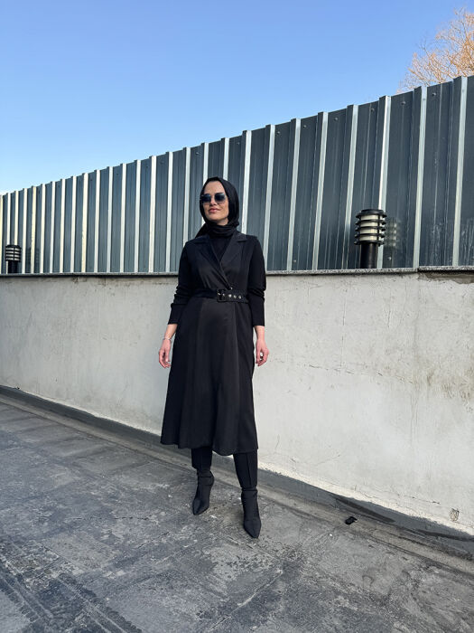 Miss Dalida Cupro Detaylı Triko Yelek BLACK - 1