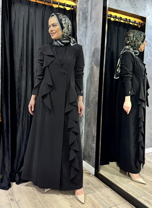 Miss Dalida Detayı Hareketli Kumaş Kap BLACK - 2