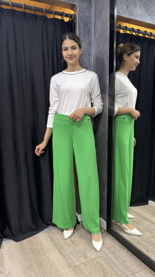 Miss Dalida Bol Paça Triko Pantolon GREEN - 1