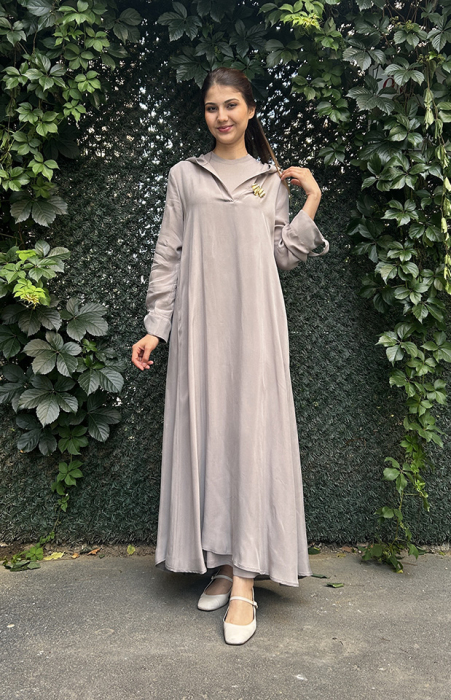 Miss Dalida Kapişon Detaylı Cupro Takım MİNK - 1