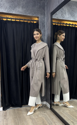 Miss Dalida Kemer Köprülü Düz Renk Hırka MİNK - 4