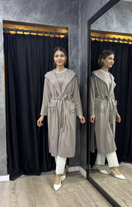 Miss Dalida Kemer Köprülü Düz Renk Hırka MİNK - 1