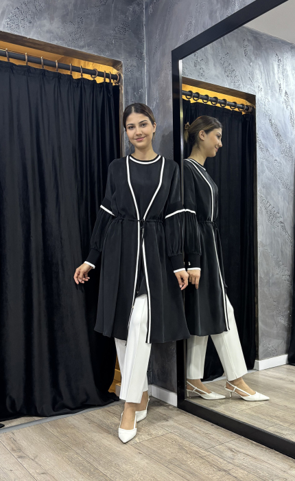 Miss Dalida Triko Tiktaklı Cupra Ceket BLACK - 2
