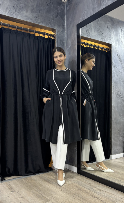 Miss Dalida Triko Tiktaklı Cupra Ceket BLACK - 1