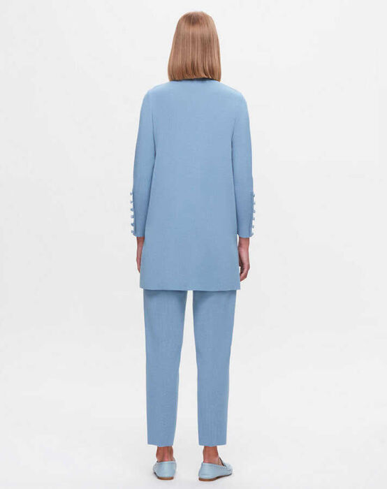 Miss Dalida Uzun Kollu Basic Triko Tunik BLUE - 3