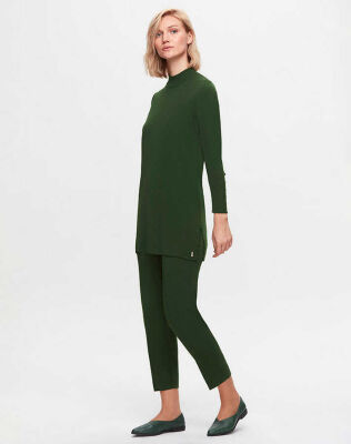 Miss Dalida Uzun Kollu Basic Triko Tunik Emerald 