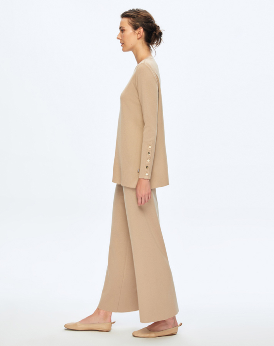 Miss Dalida Uzun Kollu Basic Tunik Como-Caremel - 1