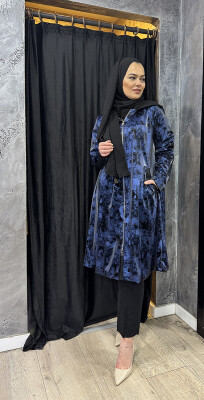 Miss Whence Desenli Kap LACİVERT - 2