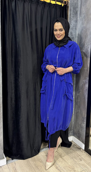 Miss Whence Kapşonlu İpek Tunik SAKS - 1