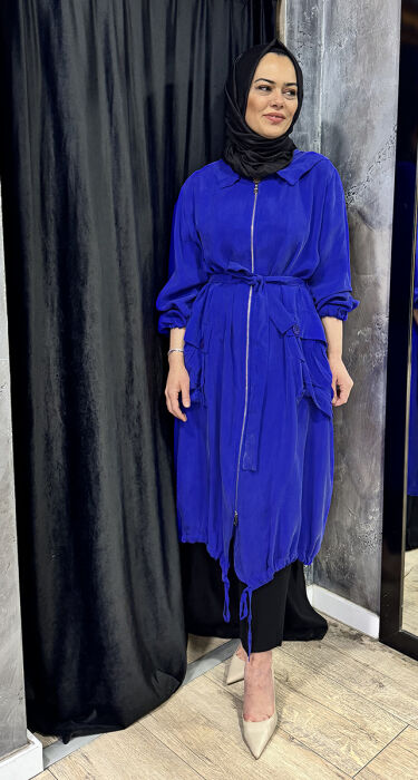 Miss Whence Kapşonlu İpek Tunik SAKS - 2